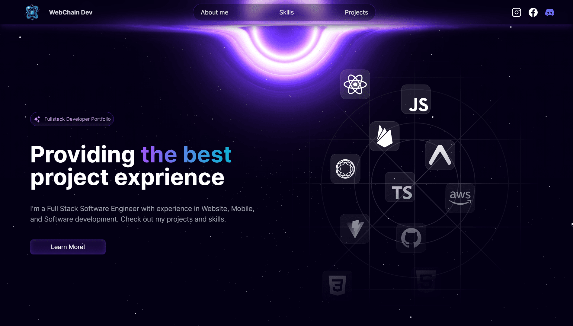 Spaced themed website